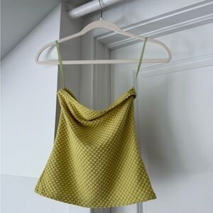 Textured yellow bandeau top